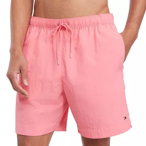 Tommy Hilfiger Swim Shorts in Coral - Picture 1 of 9